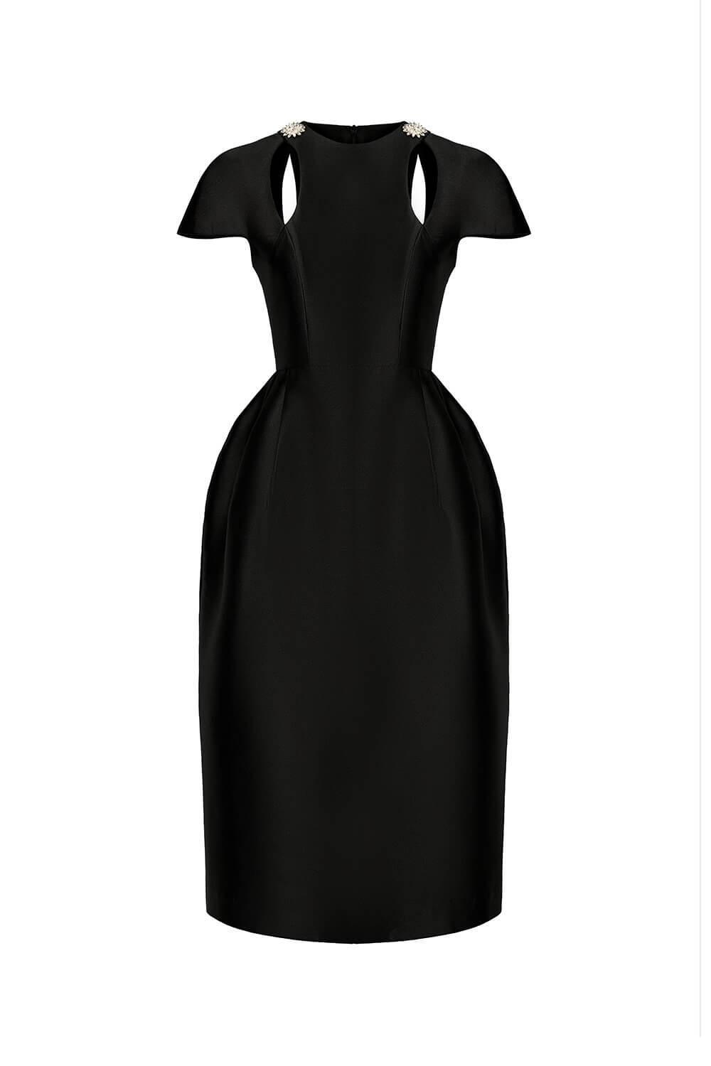 Jesse A-line Cut-Out Trerena Taffeta Midi Dress - MEAN BLVD