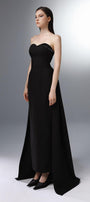 Jet D’eau Strapless Extended Flap Wool Cotton Floor Length Dress - MEAN BLVD