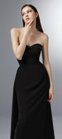 Jet D’eau Strapless Extended Flap Wool Cotton Floor Length Dress - MEAN BLVD