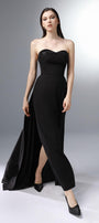 Jet D’eau Strapless Extended Flap Wool Cotton Floor Length Dress - MEAN BLVD
