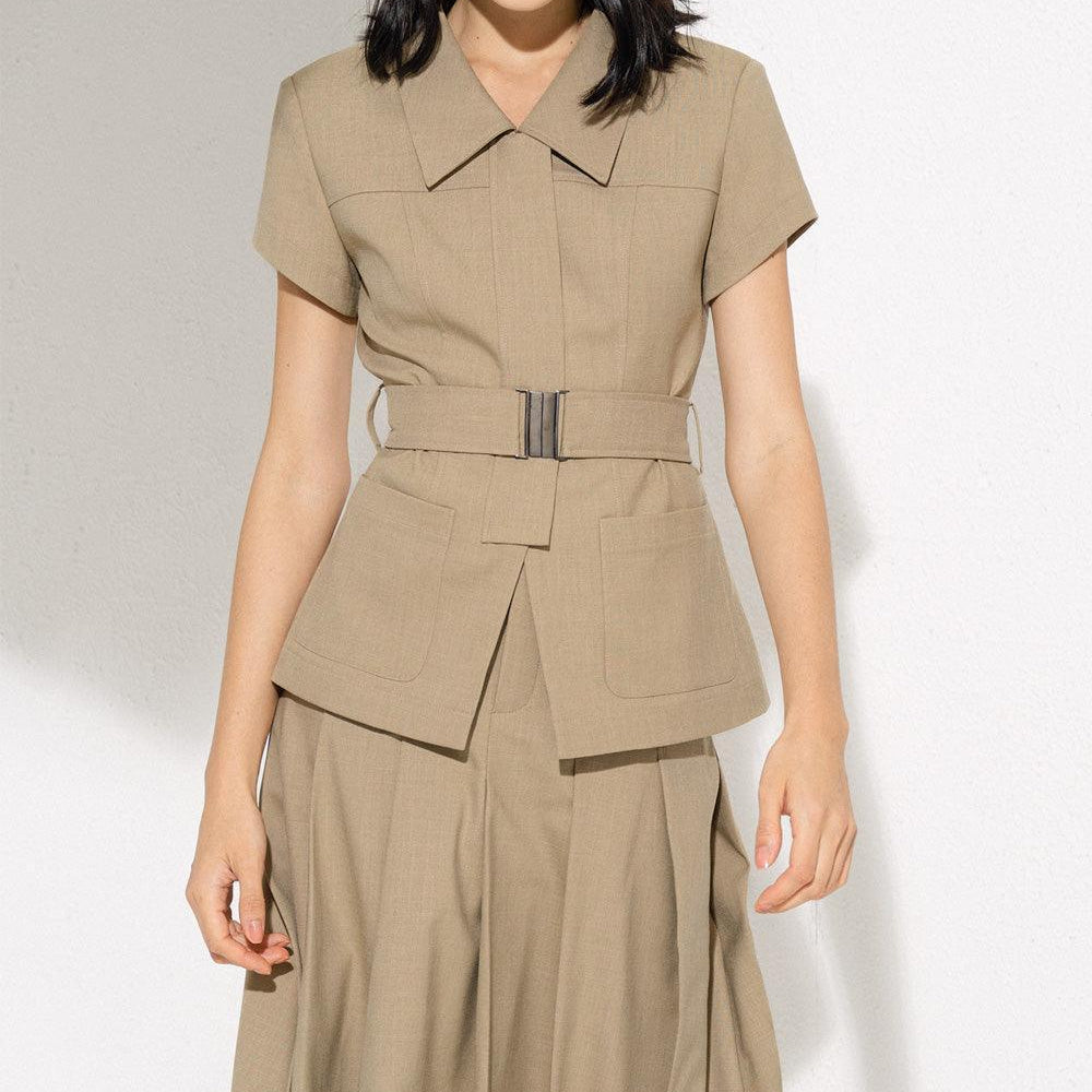 Jihe A-line Patch Pocket Polycotton Top - MEAN BLVD
