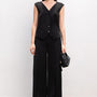 Micah Straight Wide Leg Crepe Ankle Length Pants - MEAN BLVD
