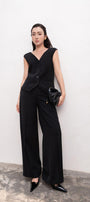 Joanna Straight V-Neck Silk Crepe Top - MEAN BLVD