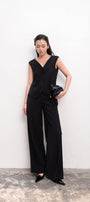 Joanna Straight V-Neck Silk Crepe Top - MEAN BLVD