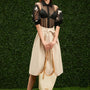Jocelyn Pleated See-Through Mesh Sheer Shirt - MEAN BLVD