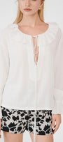 Jolene Blouson Tie String Foam Top - MEAN BLVD