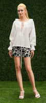 Jolene Blouson Tie String Foam Top - MEAN BLVD