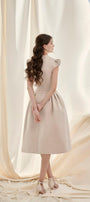 Jolie Ariadne A-line Puffy Sleeved Taffeta Midi Dress - MEAN BLVD