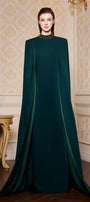 Josephine Sheath Cape Shoulder Crepe Floor Length Dress - MEAN BLVD