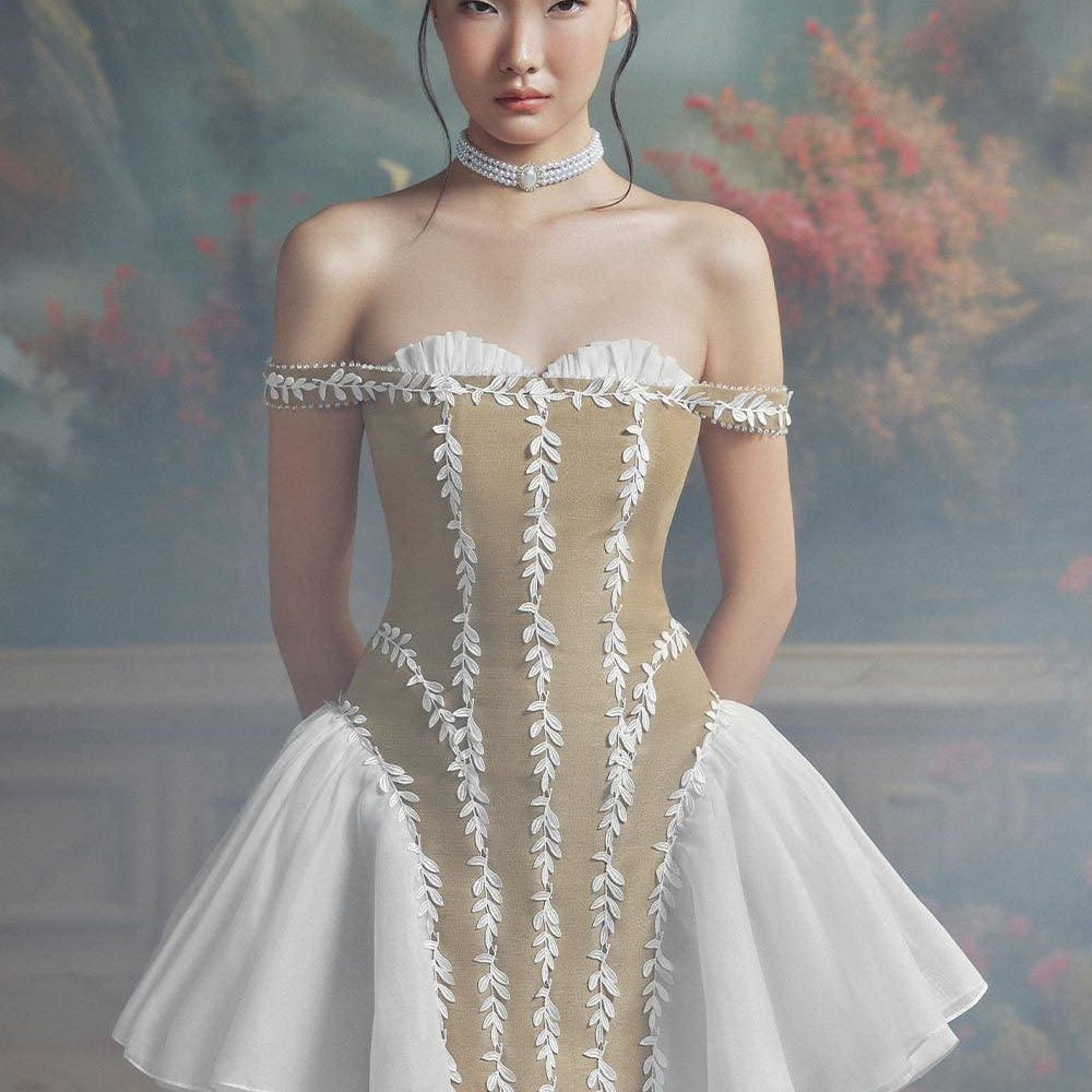 Josette Fit and Flare Off-Shoulder Taffeta Mini Dress - MEAN BLVD