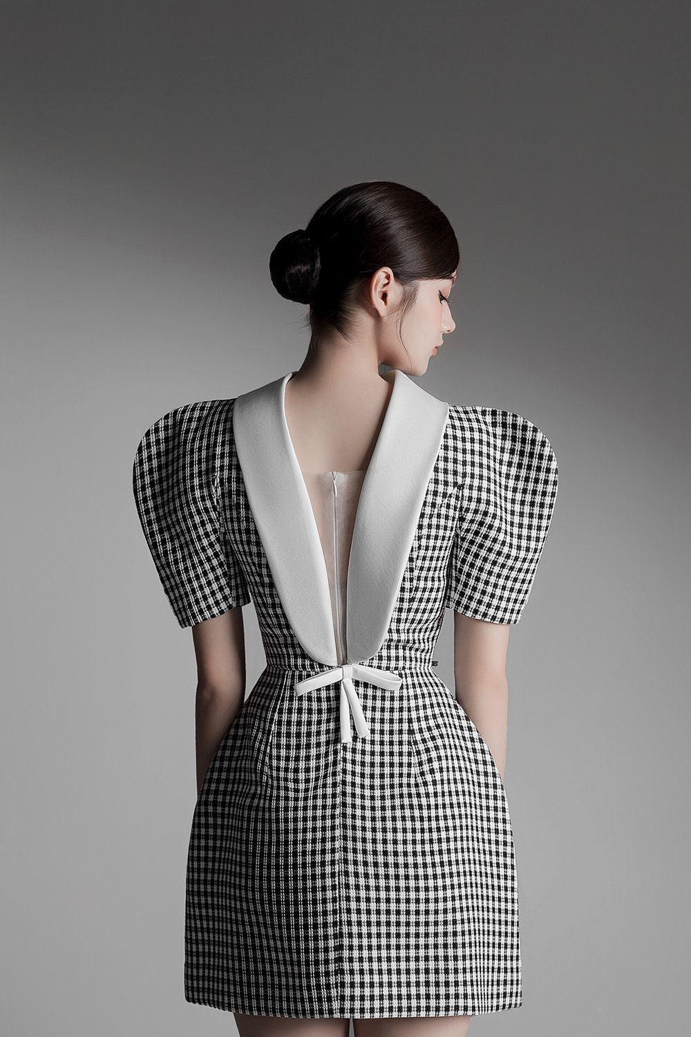 Joy Fit and Flare Puffy Sleeved Jacquard Mini Dress - MEAN BLVD