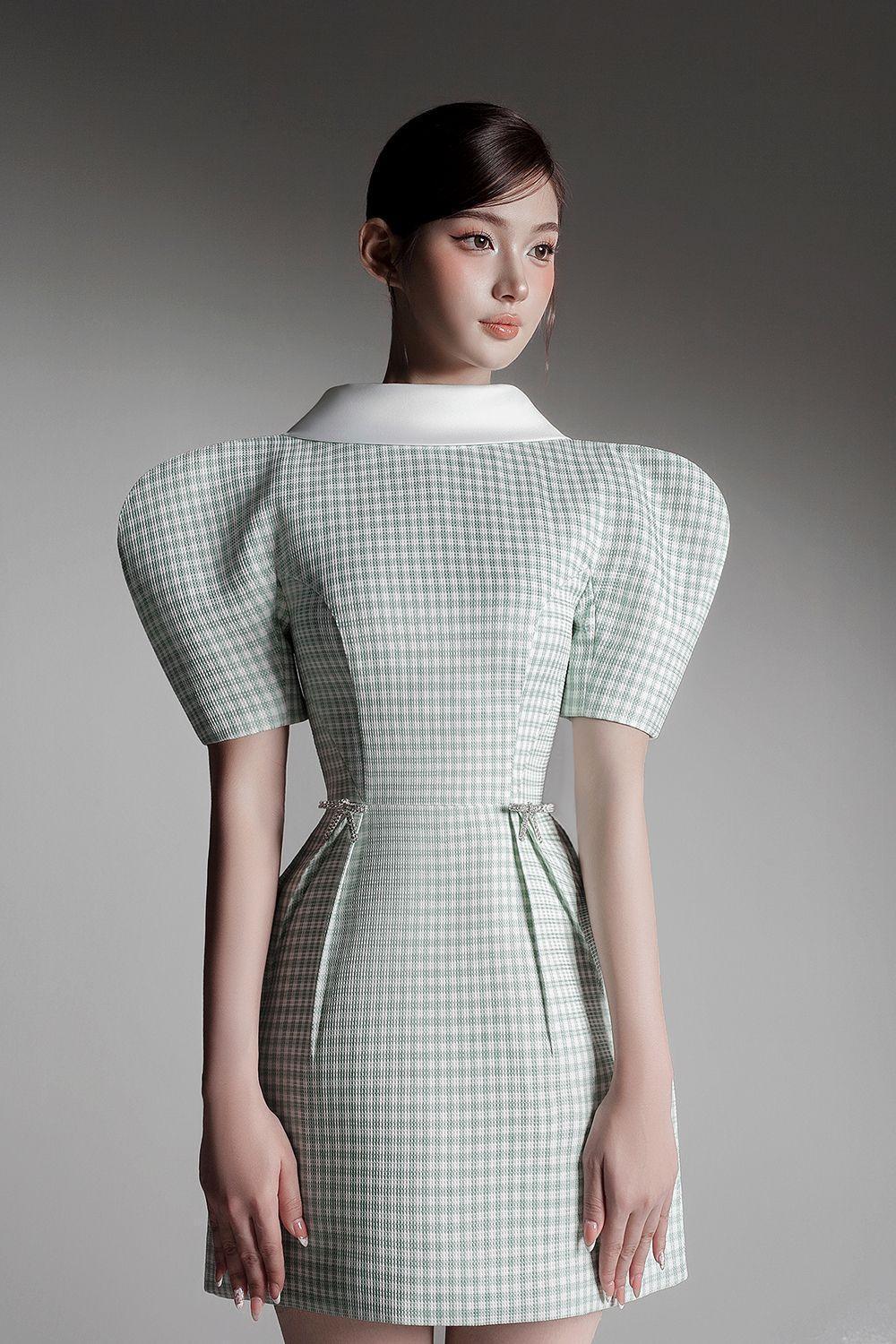 Joy Fit and Flare Puffy Sleeved Jacquard Mini Dress - MEAN BLVD