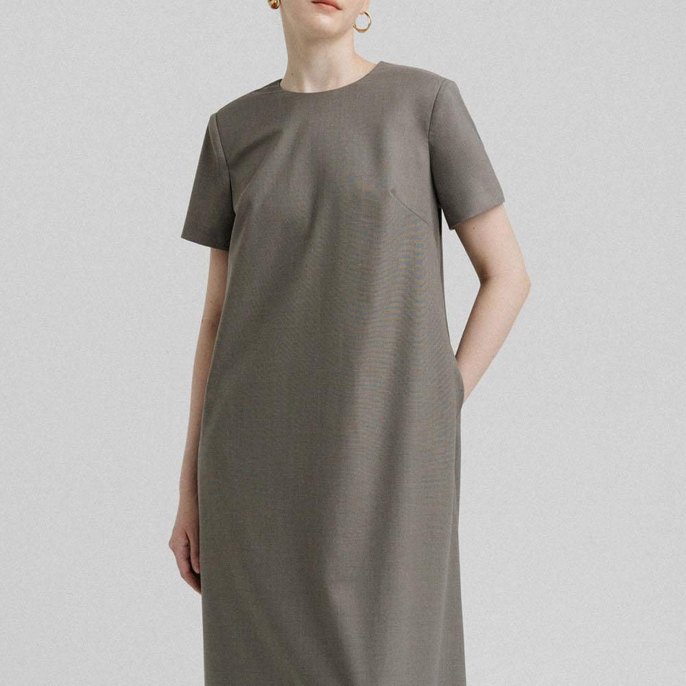Joy Straight Short Sleeved Polycotton Midi Dress - MEAN BLVD
