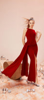 Joyeux Slit Round Neck Cotton Velvet Floor Length Dress - MEAN BLVD
