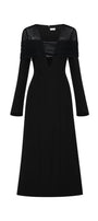 Jream Sheath Long Sleeved Satin Crepe Midi Dress - MEAN BLVD