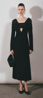 Jream Sheath Long Sleeved Satin Crepe Midi Dress - MEAN BLVD