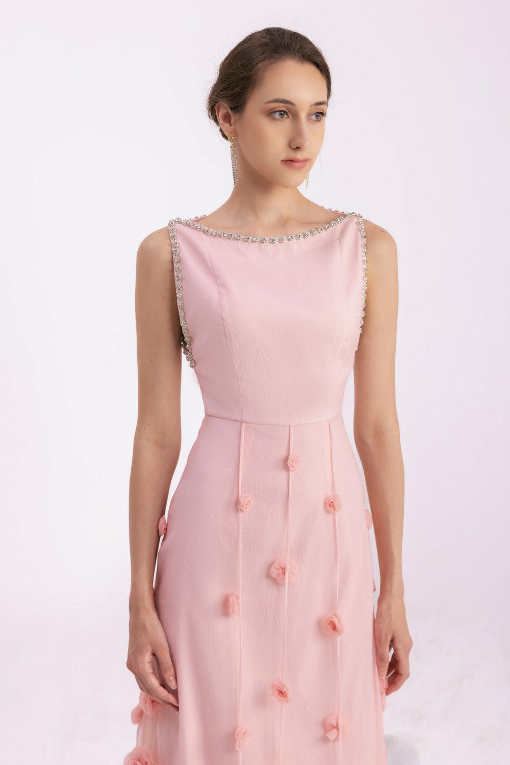 Juarez A-line Boat Neck Mesh Silk Floor Length Dress - MEAN BLVD