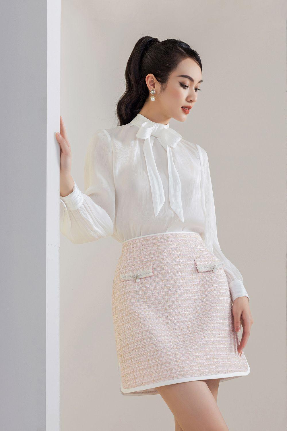 Judy A-line Slit Hem Tweed Mini Skirt - MEAN BLVD
