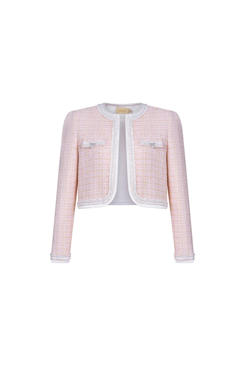 Judy Cropped Long Sleeved Tweed Jacket - MEAN BLVD