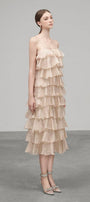 Julia String Layered Crinkle Organza Midi Dress - MEAN BLVD