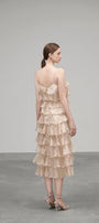Julia String Layered Crinkle Organza Midi Dress - MEAN BLVD