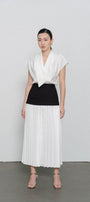 Juliana Drop Waist Pleated Polycotton Ankle Length Skirt - MEAN BLVD