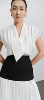 Juliana Gathered V-Neck Rayon Top - MEAN BLVD