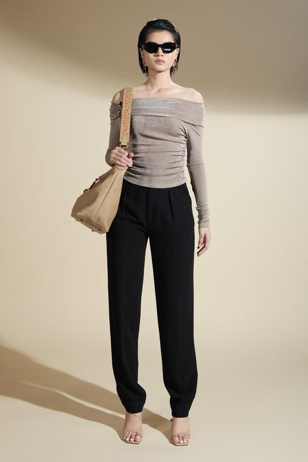 Julianna Baggy Slim Leg Wool Ankle Length Pants - MEAN BLVD