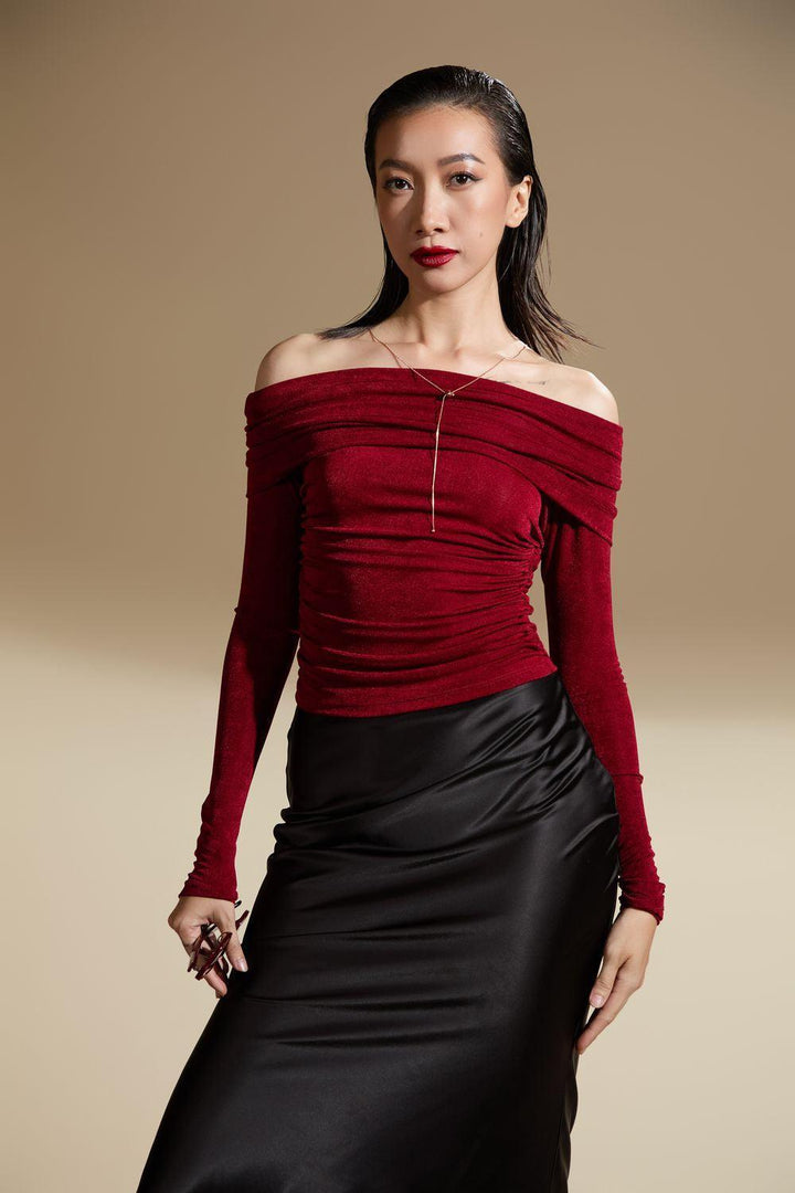 Julianna Straight High Waist Silk Satin Calf Length Skirt - MEAN BLVD