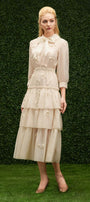 Julie Layered Ribbon Organza Midi Dress - MEAN BLVD