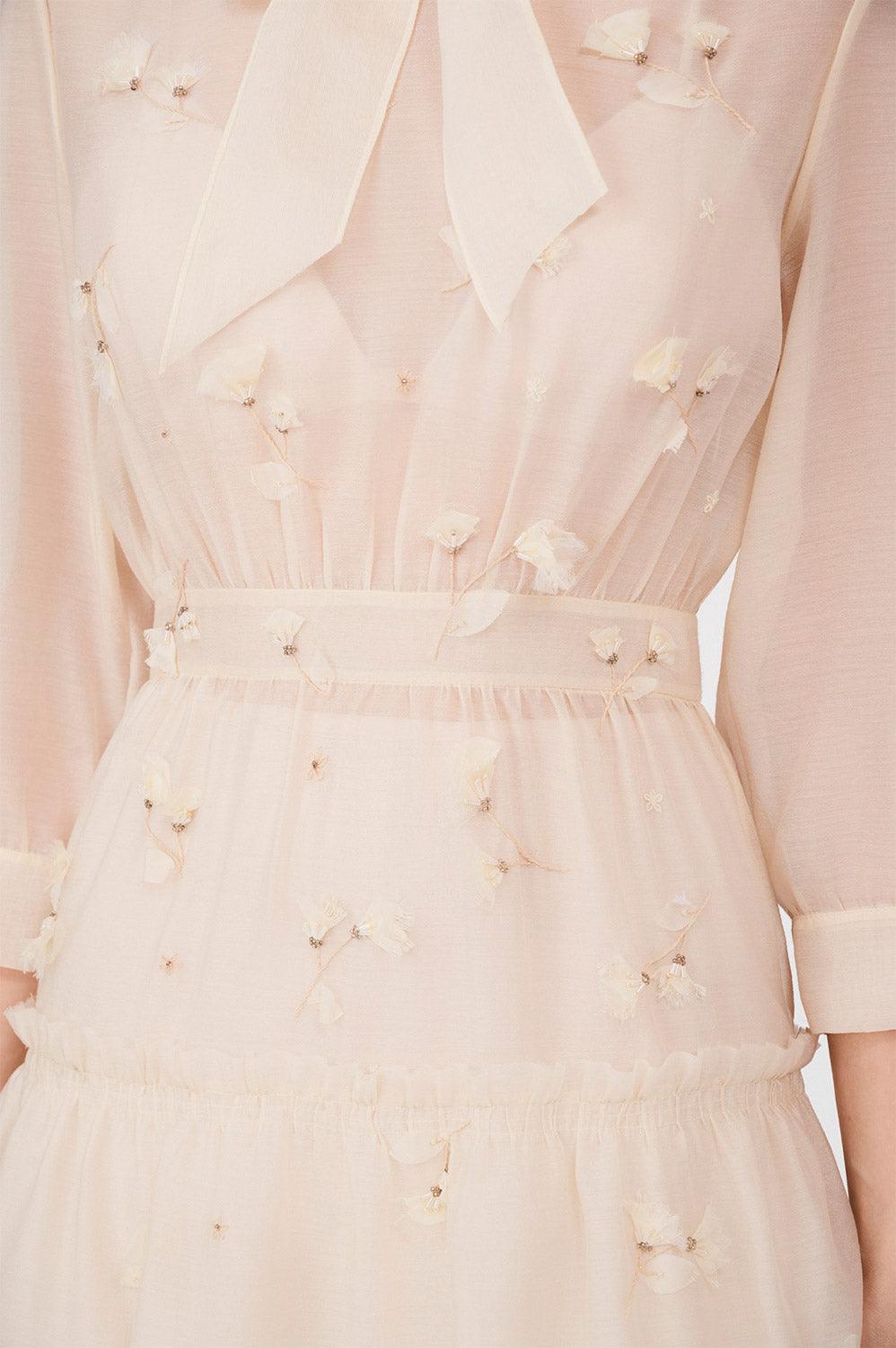 Julie Layered Ribbon Organza Midi Dress - MEAN BLVD