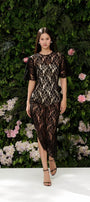 Juliet Sheath See-Through Lace Midi Dress - MEAN BLVD