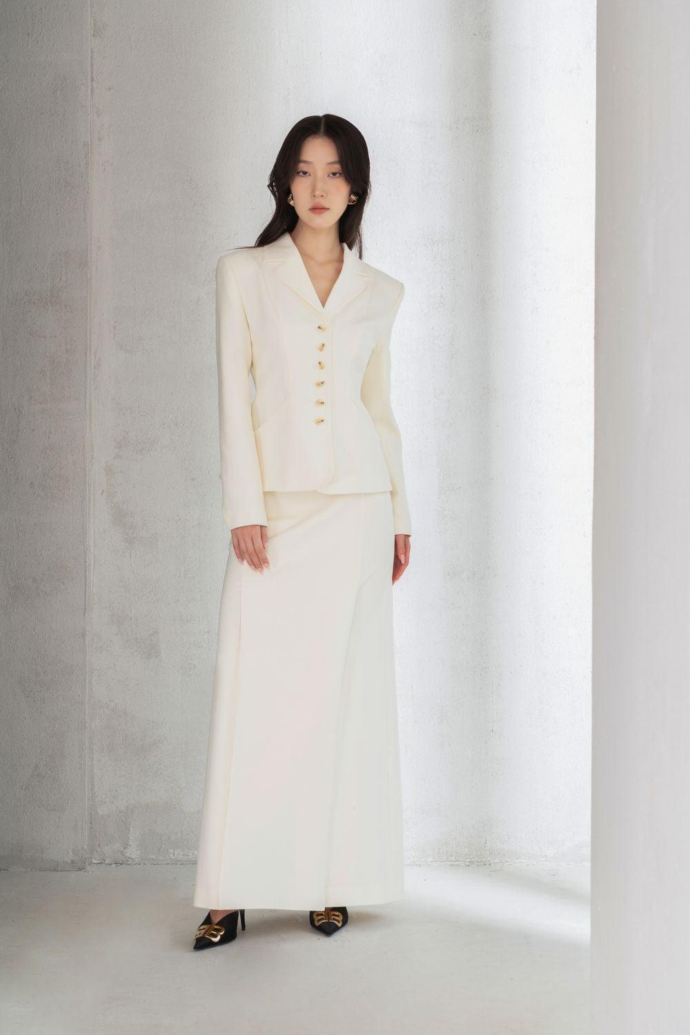 Juliet Structured Notch Lapel Polycotton Blazer - MEAN BLVD