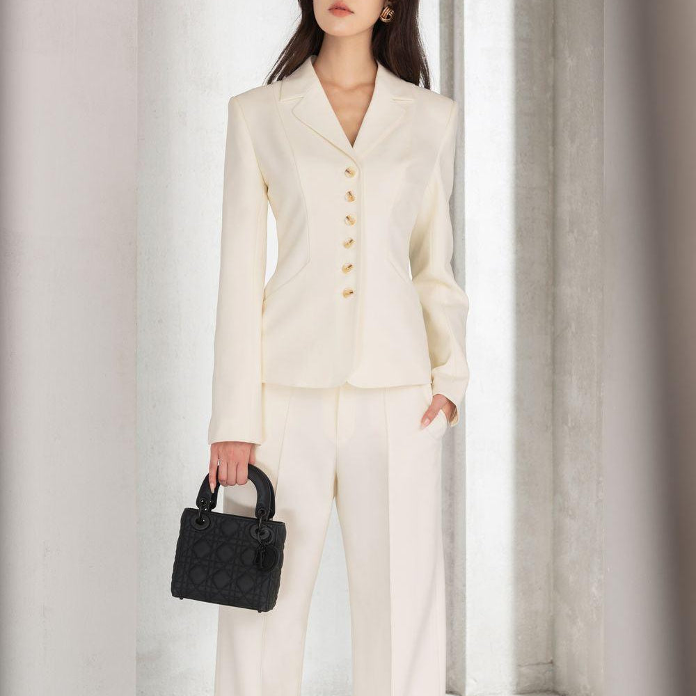 Juliet Structured Notch Lapel Polycotton Blazer - MEAN BLVD