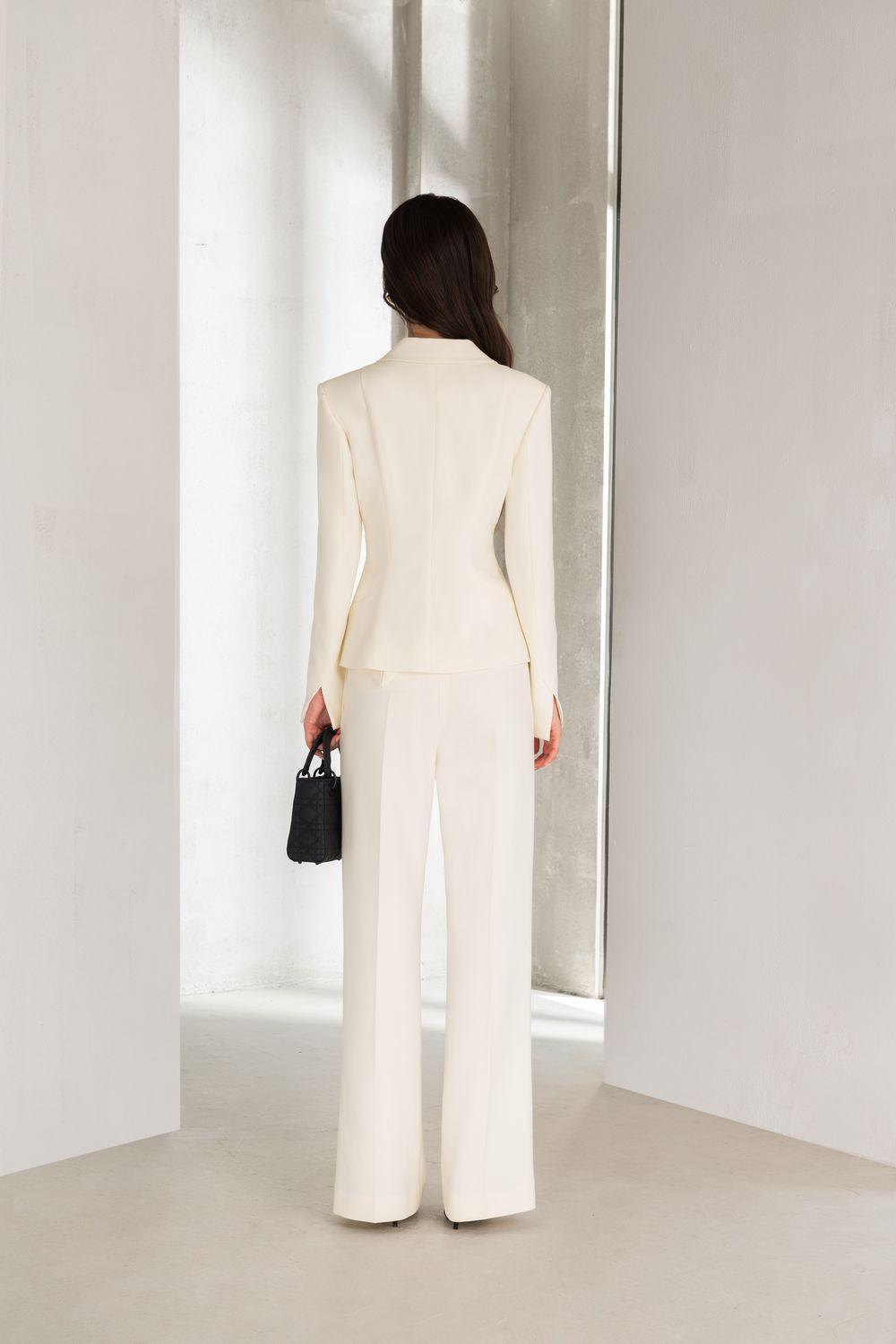 Juliet Structured Notch Lapel Polycotton Blazer - MEAN BLVD
