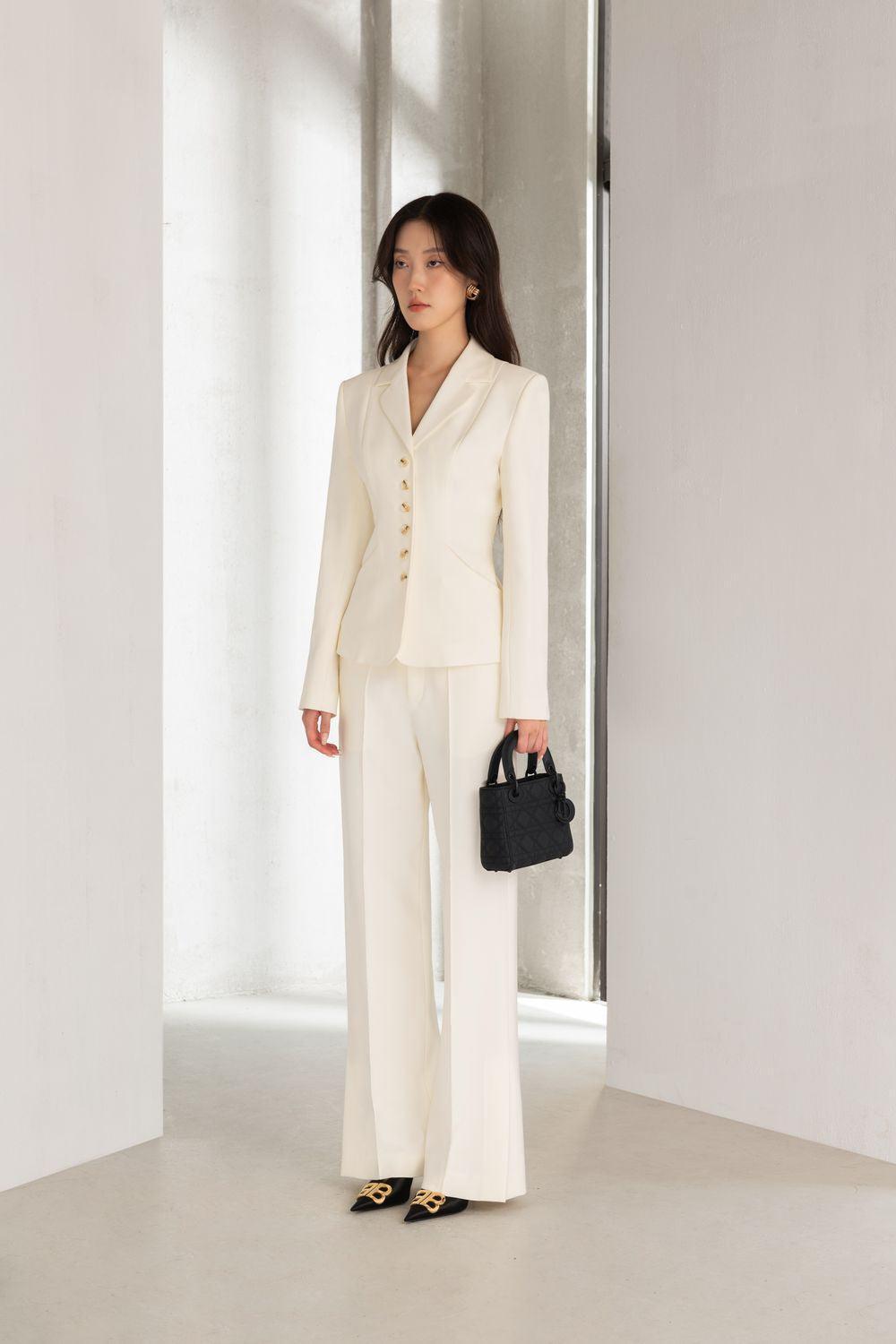 Juliet Structured Notch Lapel Polycotton Blazer - MEAN BLVD