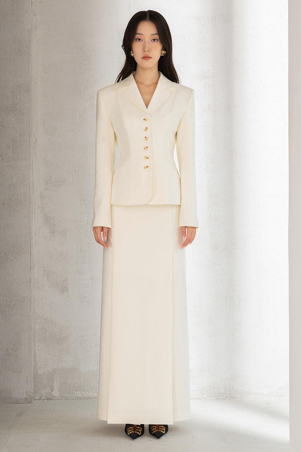 Juliet Structured Notch Lapel Polycotton Blazer - MEAN BLVD