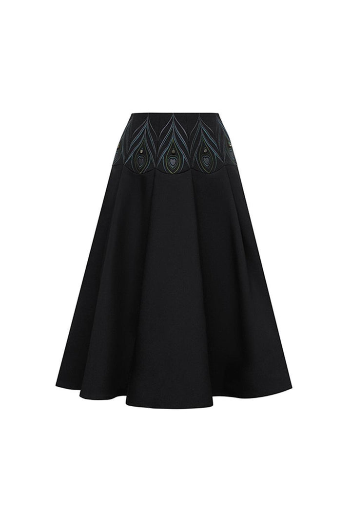 Juliette A-line Back Zipper Polycotton Midi Skirt - MEAN BLVD