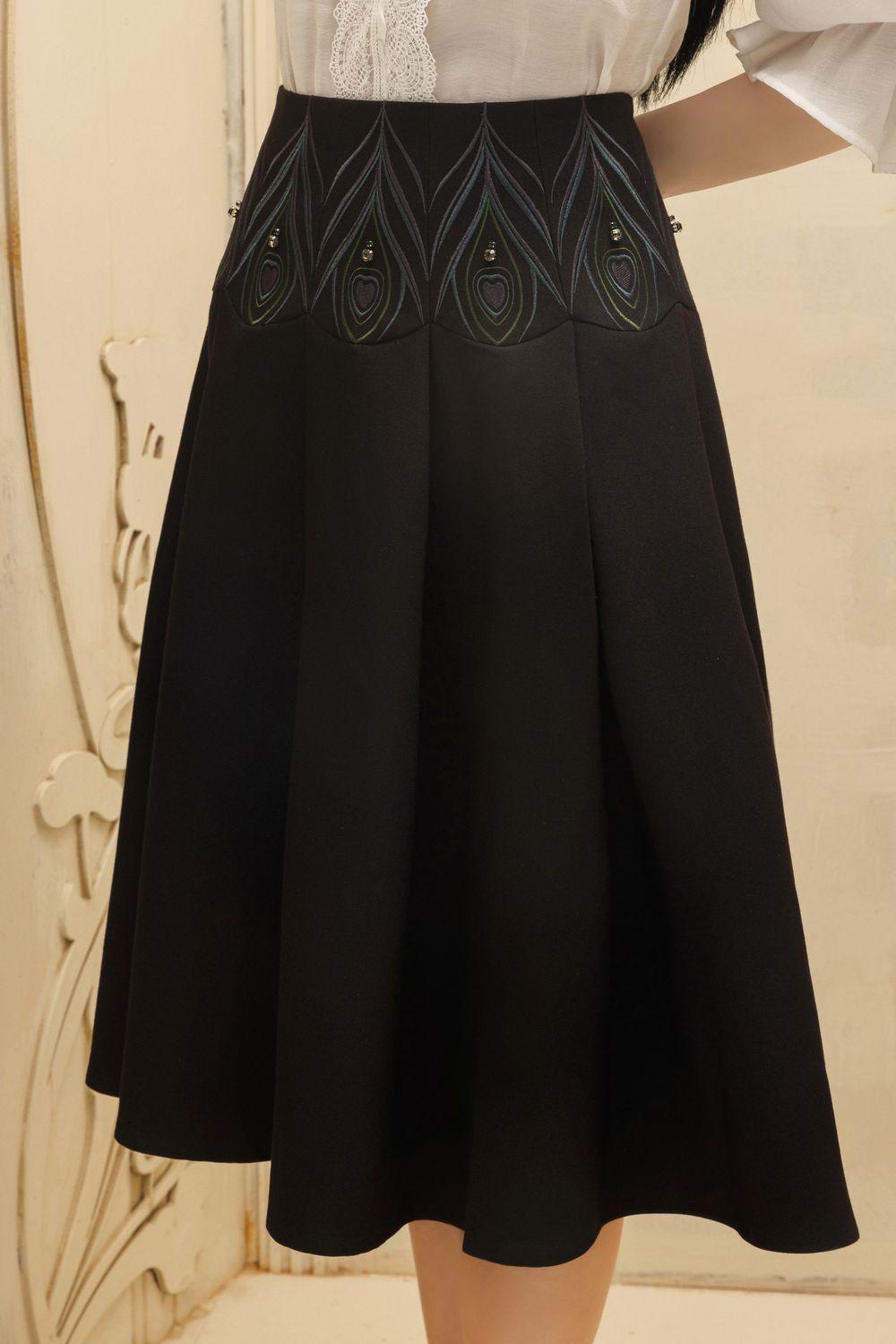 Juliette A-line Back Zipper Polycotton Midi Skirt - MEAN BLVD
