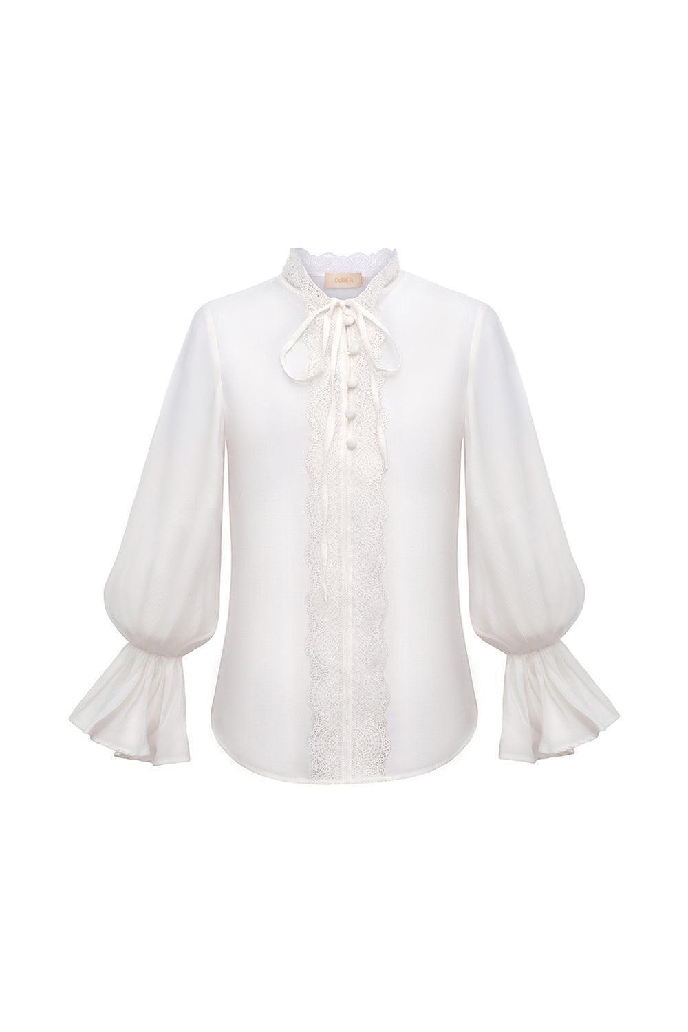 Juliette Straight Poet Sleeved Linen Shirt - MEAN BLVD