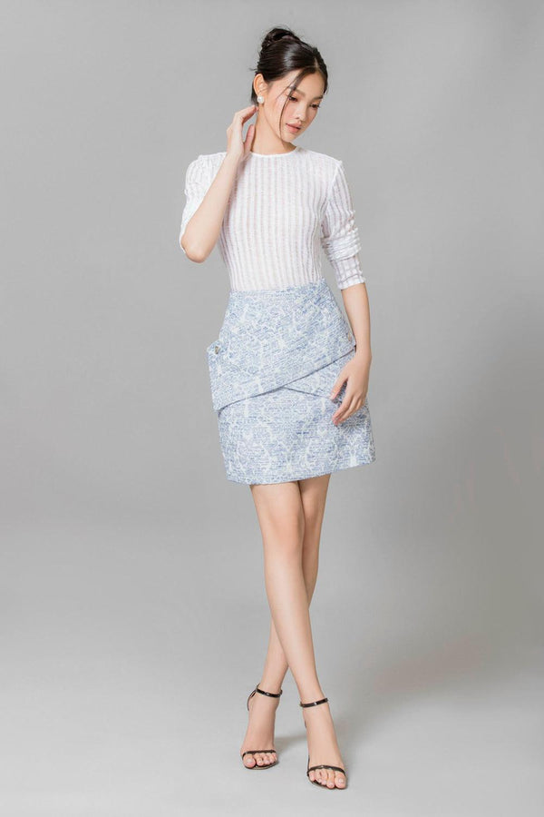 Julissa A-line Crossover Brocade Mini Skirt - MEAN BLVD