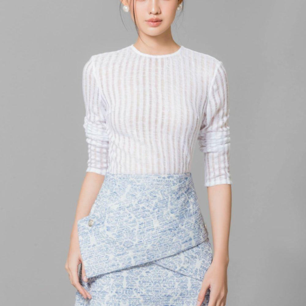 Julissa Bodycon Round Neck Lace Top - MEAN BLVD
