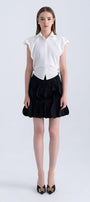 Junic A-line High Waist Silk Mini Skirt - MEAN BLVD