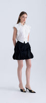 Junic A-line High Waist Silk Mini Skirt - MEAN BLVD