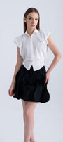 Junic A-line High Waist Silk Mini Skirt - MEAN BLVD