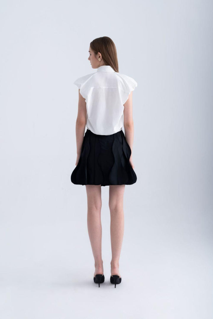 Junic A-line High Waist Silk Mini Skirt - MEAN BLVD