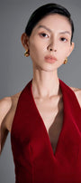 Juniper Halter Backless Velvet Mini Dress - MEAN BLVD