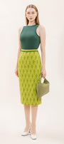 Juniper Pencil High Waist Brocade Midi Skirt - MEAN BLVD