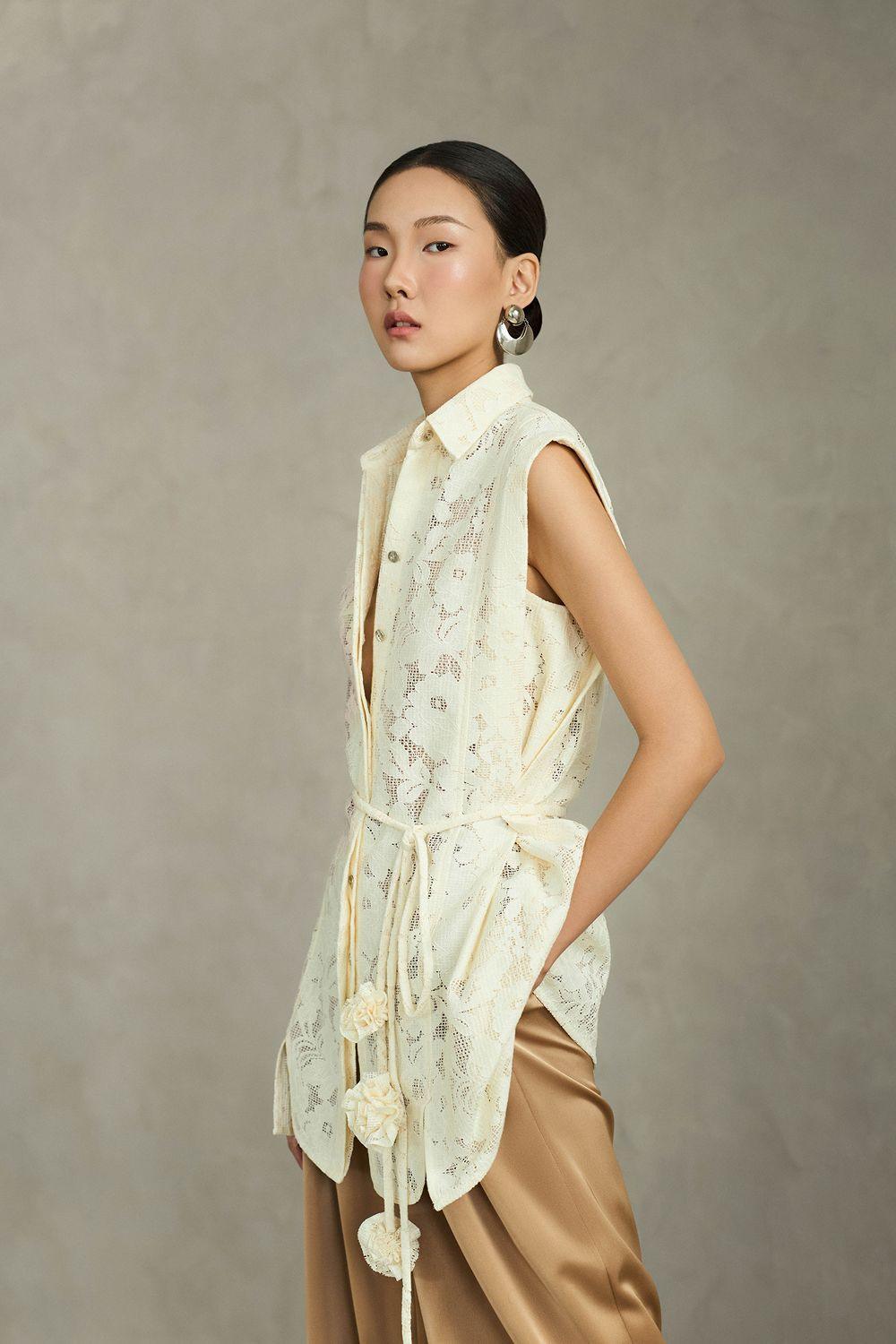Juvela Straight Collared Neck Lace Shirt - MEAN BLVD