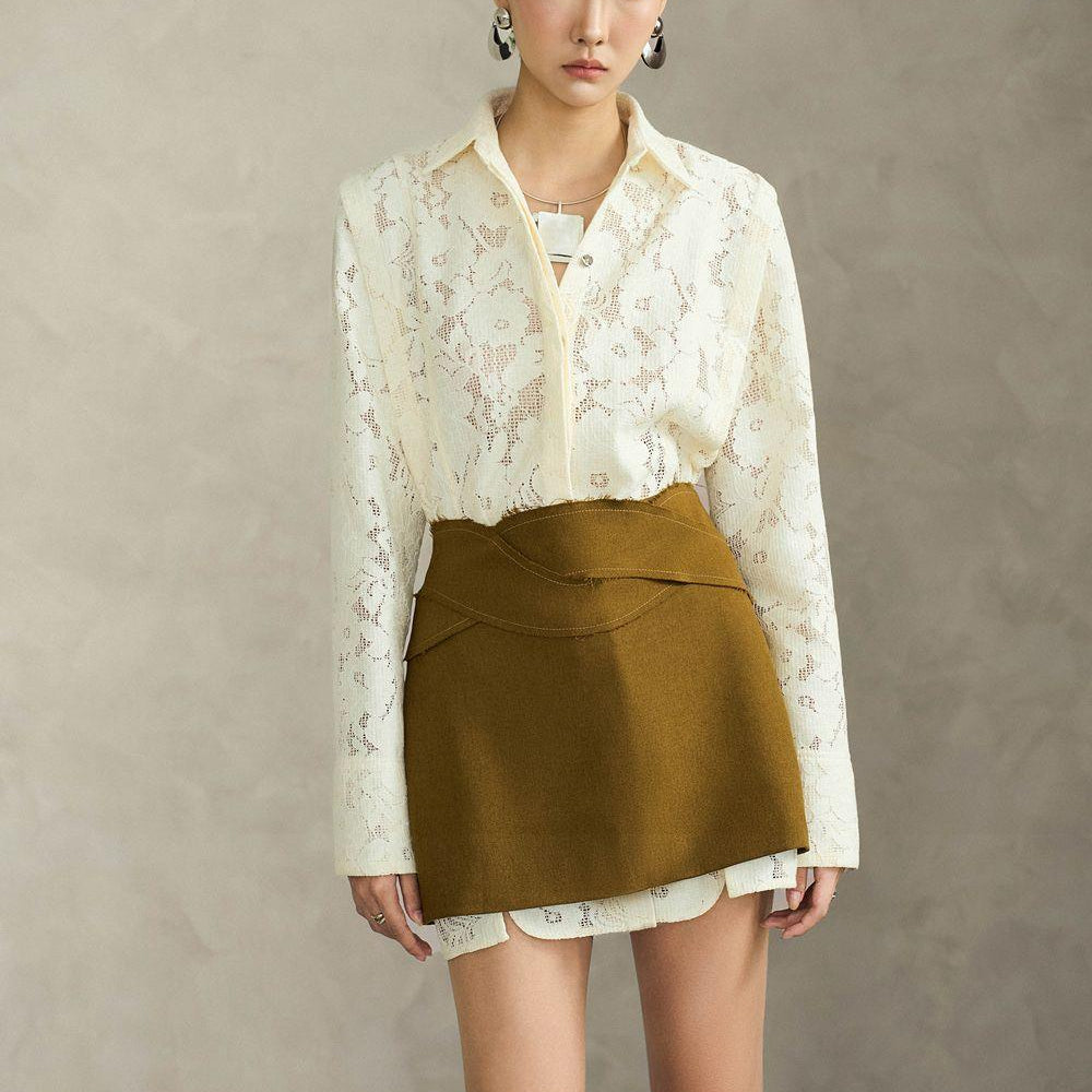Juvele Straight Collared Neck Lace Shirt - MEAN BLVD